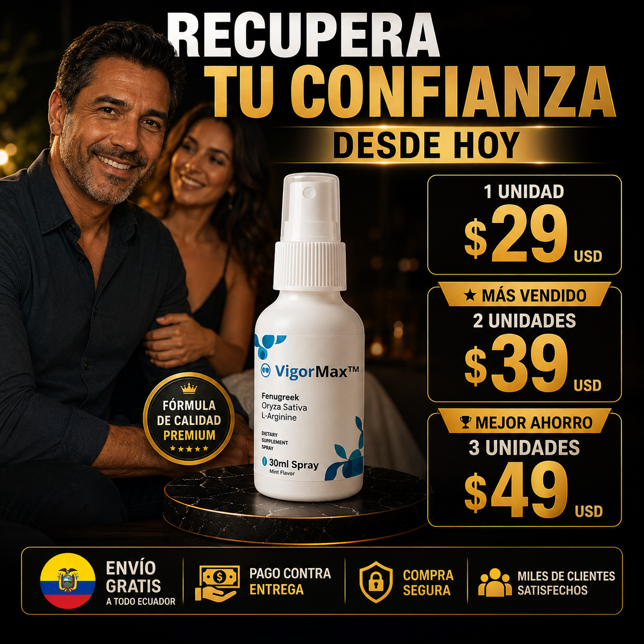 ¿CUÁNTAS VECES HAS PUESTO UNA EXCUSA PARA EVITAR UN MOMENTO ÍNTIMO? MILES DE HOMBRES YA ESTÁN RECUPERANDO SU CONFIANZA CON VIGORMAX™.